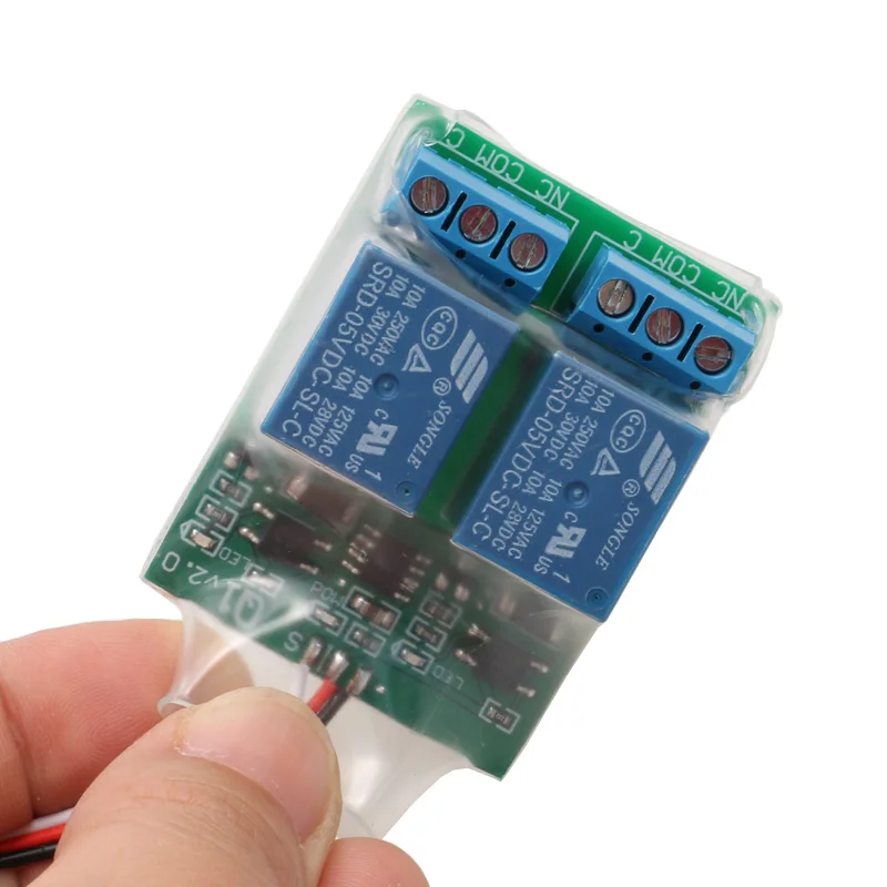 2PCS Aircraft Model Electronic PWM Relay Module 1CH Two-way Remote Control On-off Switch Max 10A Current for RC 5V Receiver