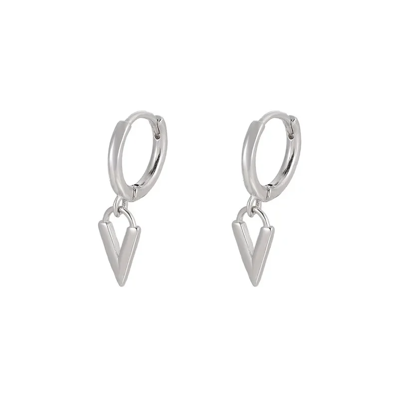 Simple Design Silver Letter Drop Earrings For Women New Fashion Ear Cuff Piercing Dangle Earring Gift - view 5