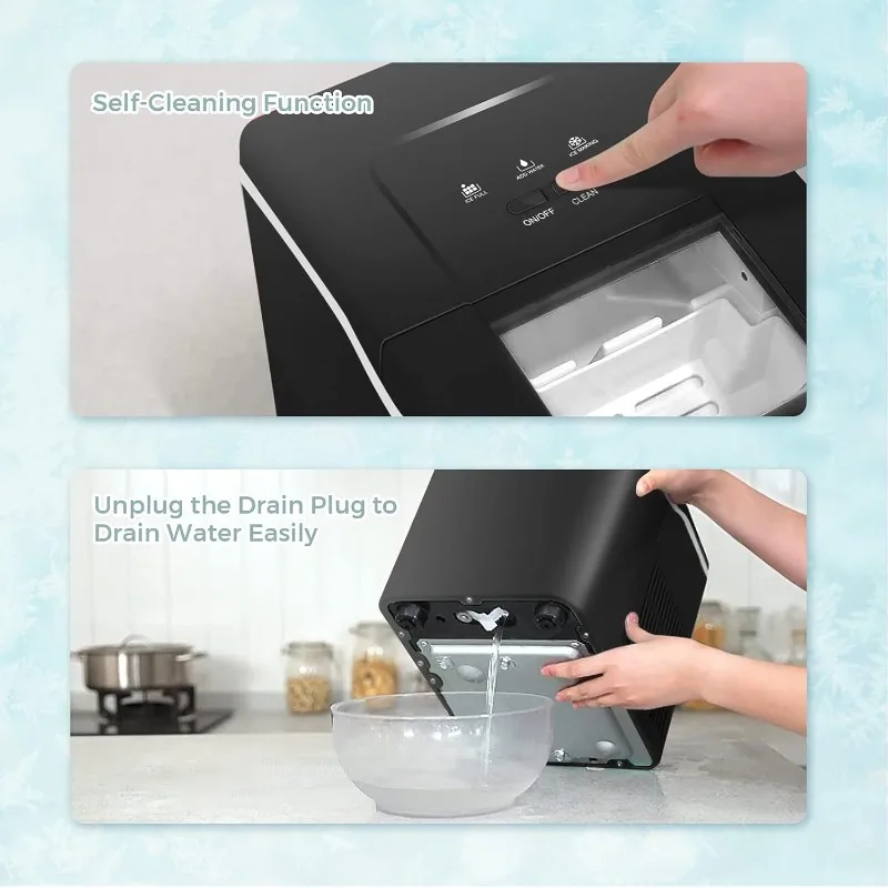 ARLIME Portable Ice Maker Machine for Countertop, Bullet Cubes Ready in 8 Mins, 26LBS/24H, Electric Ice Maker with Scoop (Black)