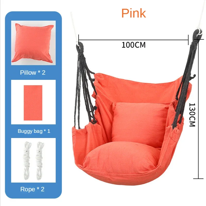 Hanging Swing Canvas Hanging Chair Student Outdoor Hammock with Pillow Indoor Camping Swing Adult Leisure Chair