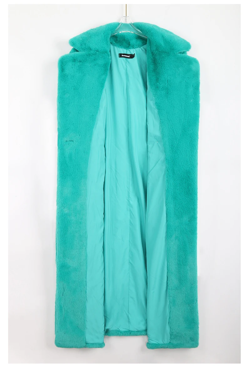 Nerazzurri Winter Long Purple Black Green Fluffy Thick Warm Luxury Faux Fur Coat Women Sashes New Arrival 2022 Furry Overcoat