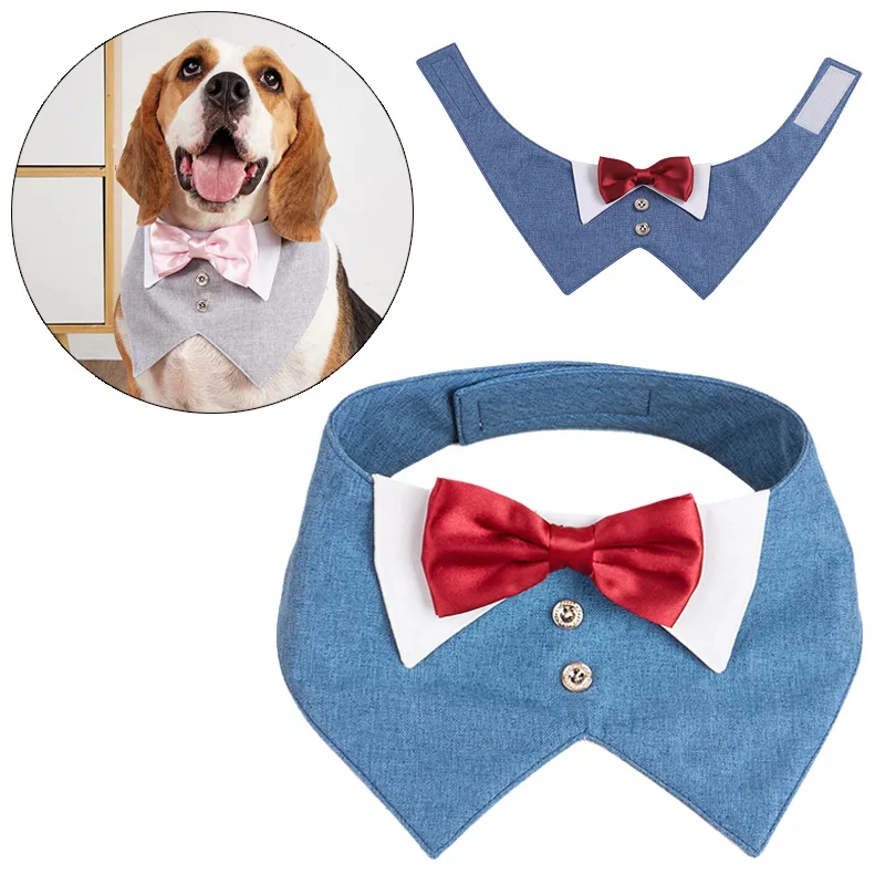 Handsome Pet Bow Tie Bandana for Small Medium Dogs Wedding Puppy Dog Cat Bibs Triangle Scarf mascotas Grooming Accessories Stuff