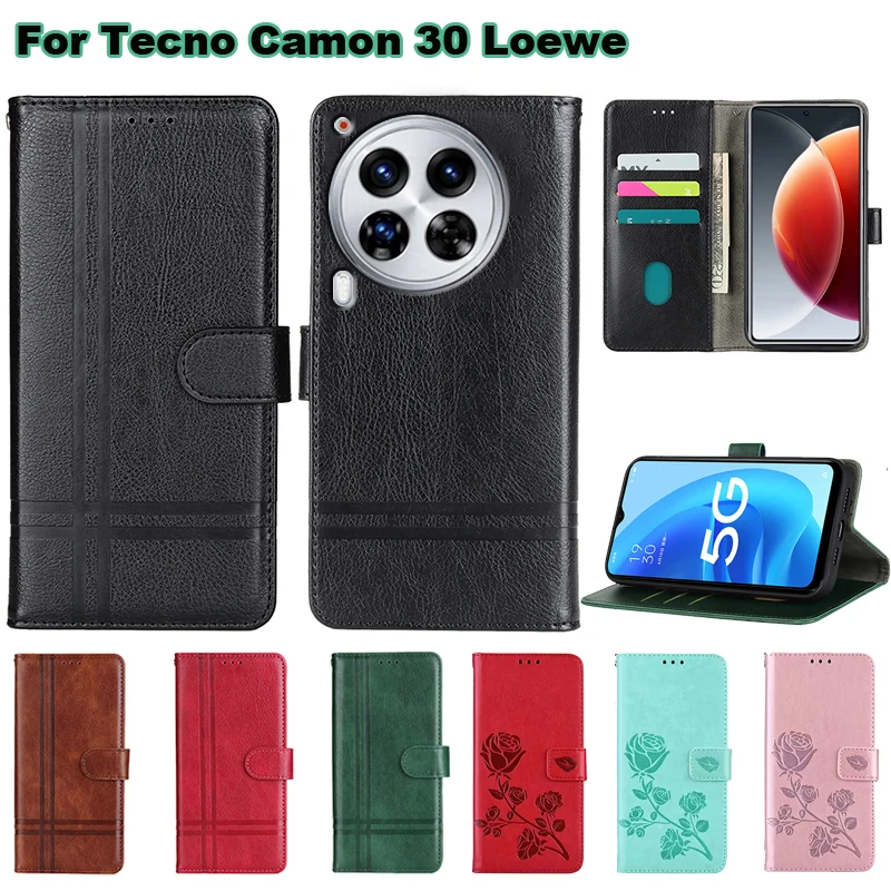 Wallet Case For Fundas Tecno Camon 30 LOEWE Coque Leather Coque Phone Cover For Capinha De Celular Tecno Camon 30 4G чехол 6.78