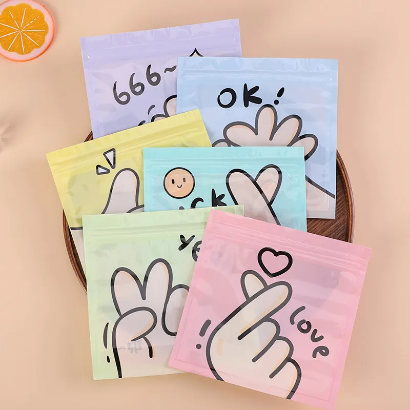 TETP 100Pcs Cartoon Gesture Handmade Gift Packaging Bags for Baked Cookies Snowflake Snacks Candy Storage And Festive Decoration