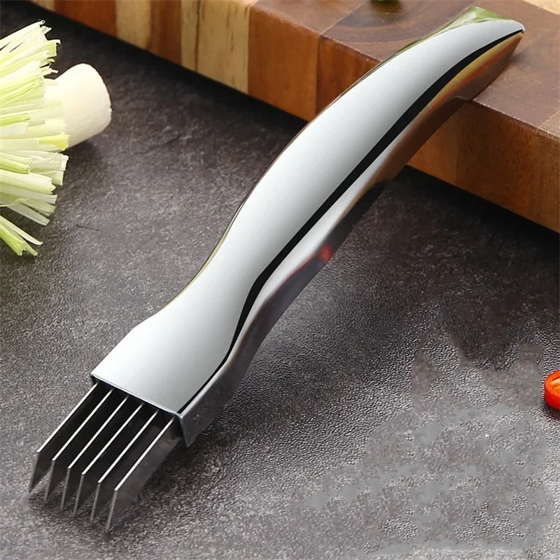 Kitchen Shred Silk The Knife Stainless Steel Chopped Green Onion Knife Curved Handle Design Food Speedy Chopper Green Onion