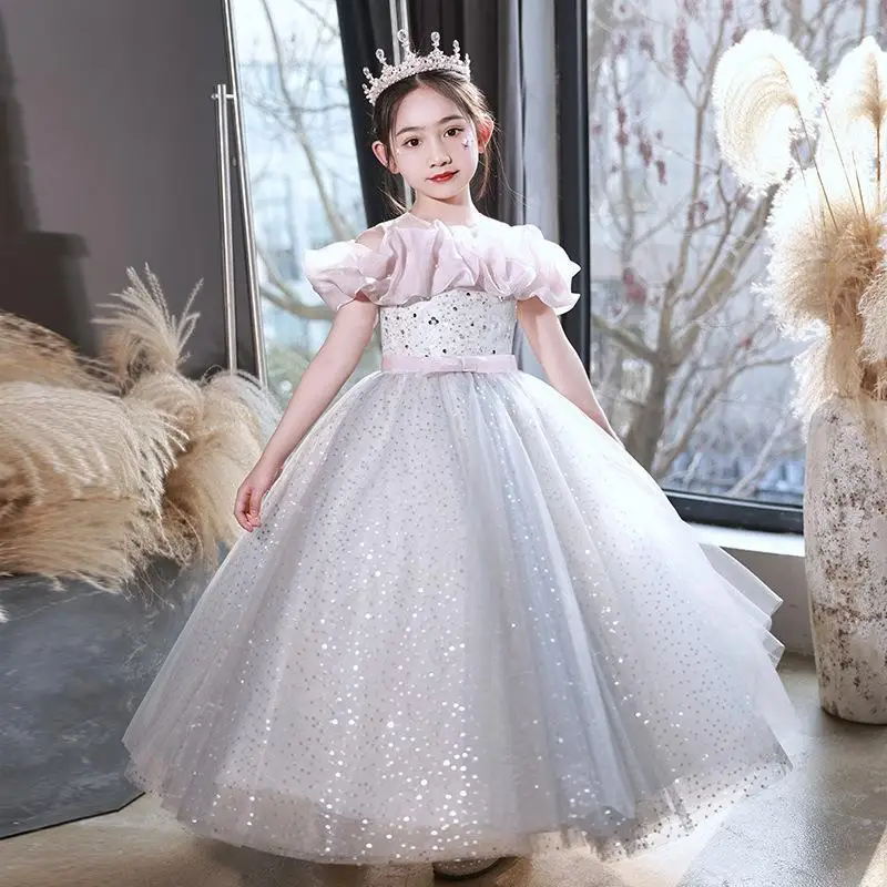 Baby Girl christmas Dress baby sequin birthday Party Wedding children Beauty Pageant Princess Ball Gown evening Tulle dress