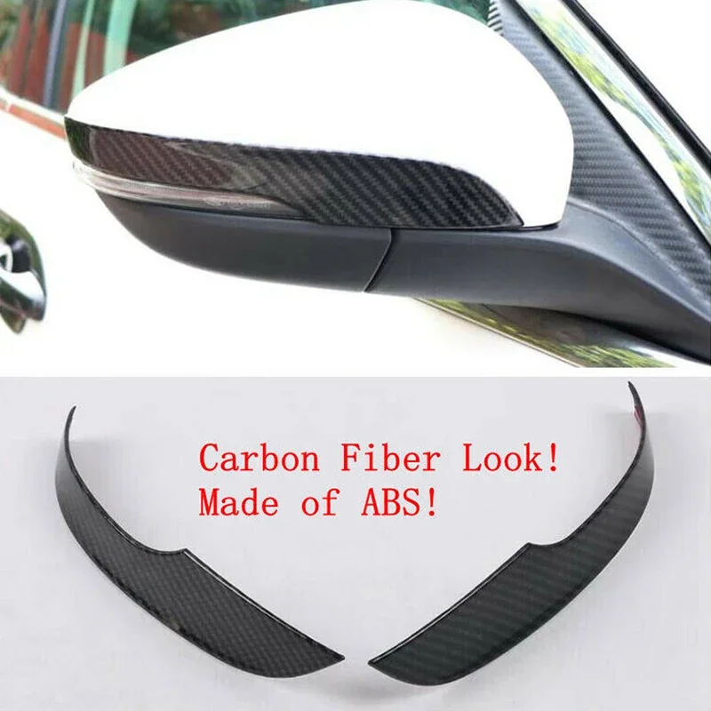 Car Rearview Mirror Lower Streamer Strip Trim Cover For Ford Focus 2019 2020 ABS Carbon Fiber Look Decoration