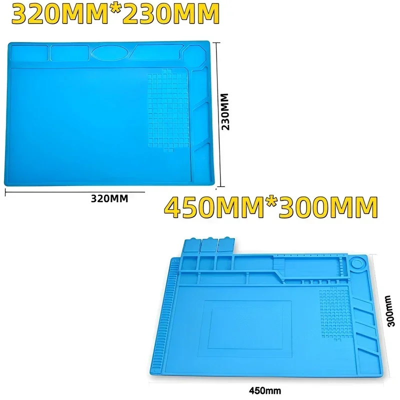 Welding Mat Heat Insulation Working Pad Silicone Soldering Mat Soldering Work Station Pad for Phone Welding Repair Tool