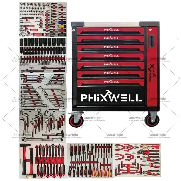 7 Drawers Mechanical Repair Hand Tool Set Drawers Trolley Cabinet for Car Repair Tool Cabinet Set
