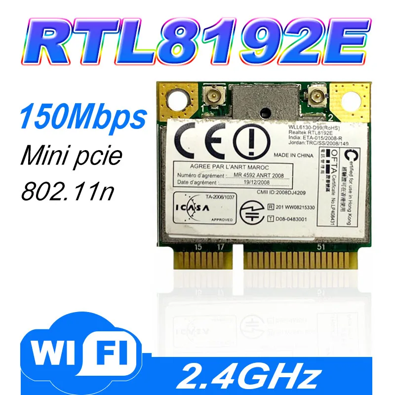 RTL8192E 802.11b/G/N 300M portátil, LAN inalámbrica integrada, minipci-e, tarjeta de media altura, WIFI, CATD