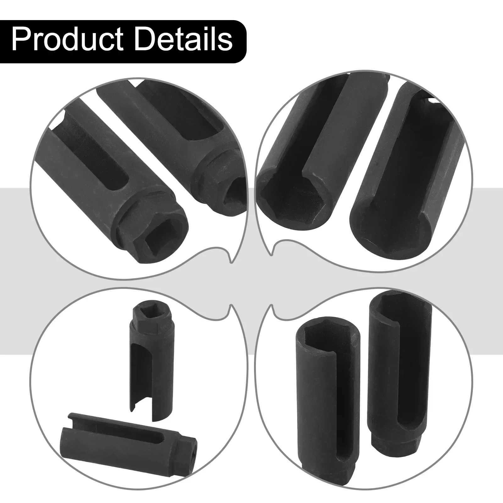 2pcs Oxygen Sensor Socket Removal Tool Six-point Socket Chrome Vanadium For 1/2inch Drive Ratchets Breaker Bars