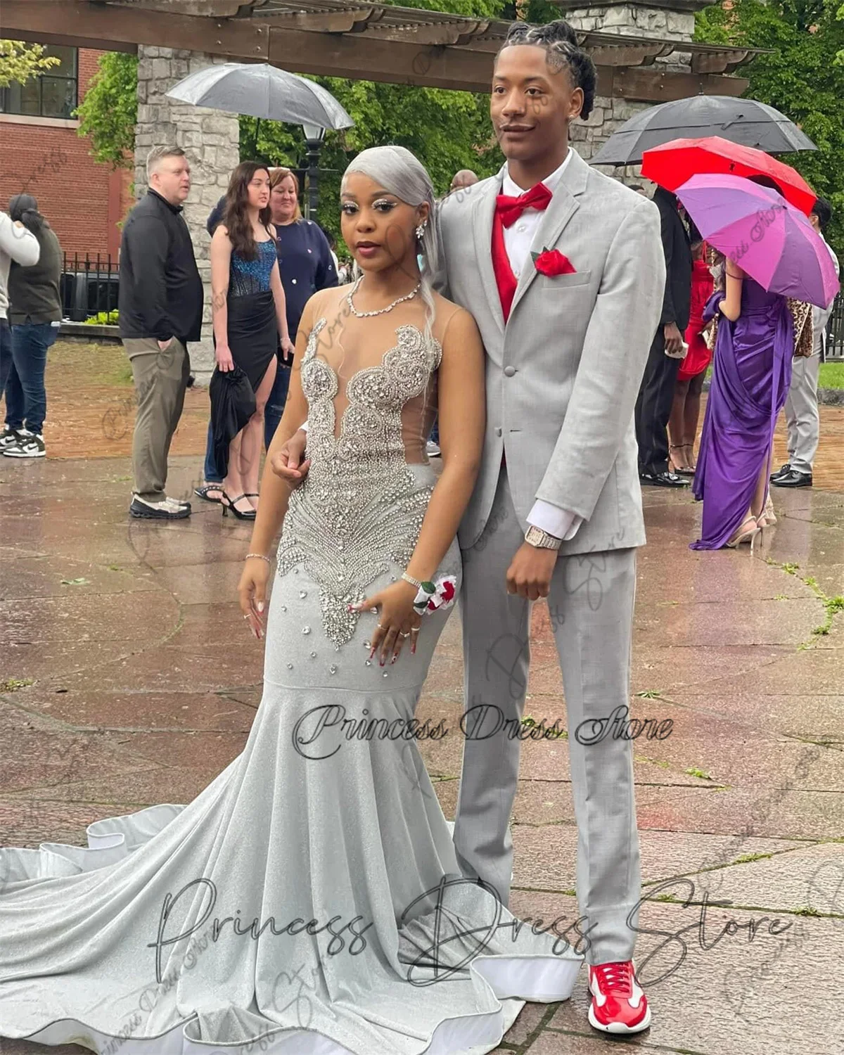 Robes de bal brillantes pour filles, longues robes de soirée de luxe à paillettes et strass, pour occasions formelles, personnalisées, 2025