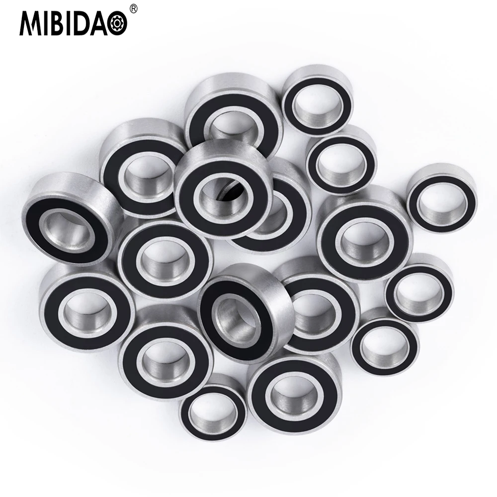 

MIBIDAO 18PCS Rubber Seal High quality Sealed Ball Bearings Kit For Tamiya M05 M06 1/10 RC Car Bearing Upgrades Part Accessories