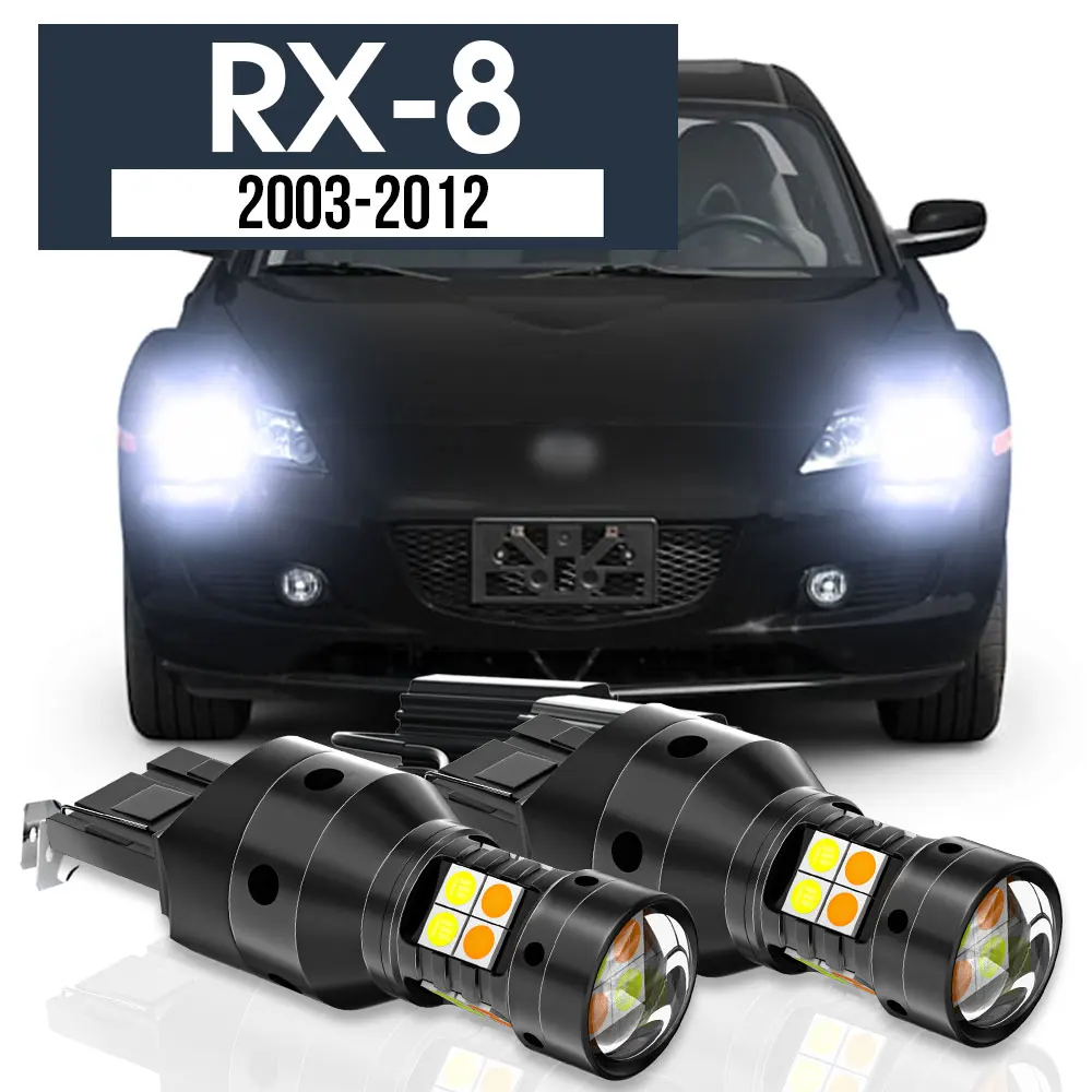 

2x LED Dual Mode Turn Signal+Daytime Running Light Blub DRL Canbus Accessories For Mazda RX-8 RX8 2003-2012 2007 2008 2009 2010