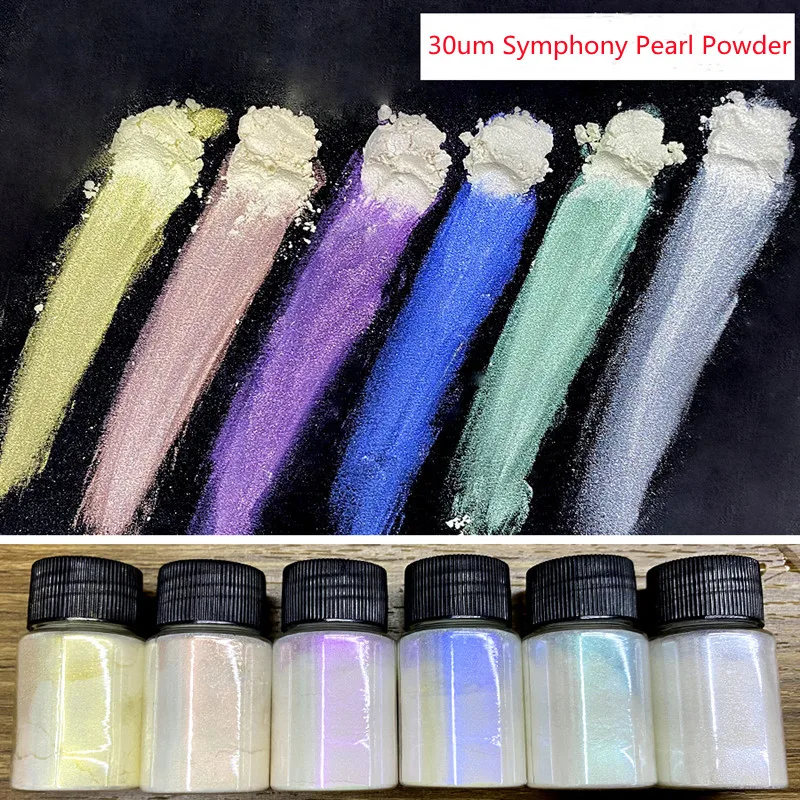 10g Nail Pearlescent Pigment Shiny White Symphony Mermaid Powder Make UP Eyeshadow Soap Dye Acrylic Resin Car Paint Pigment