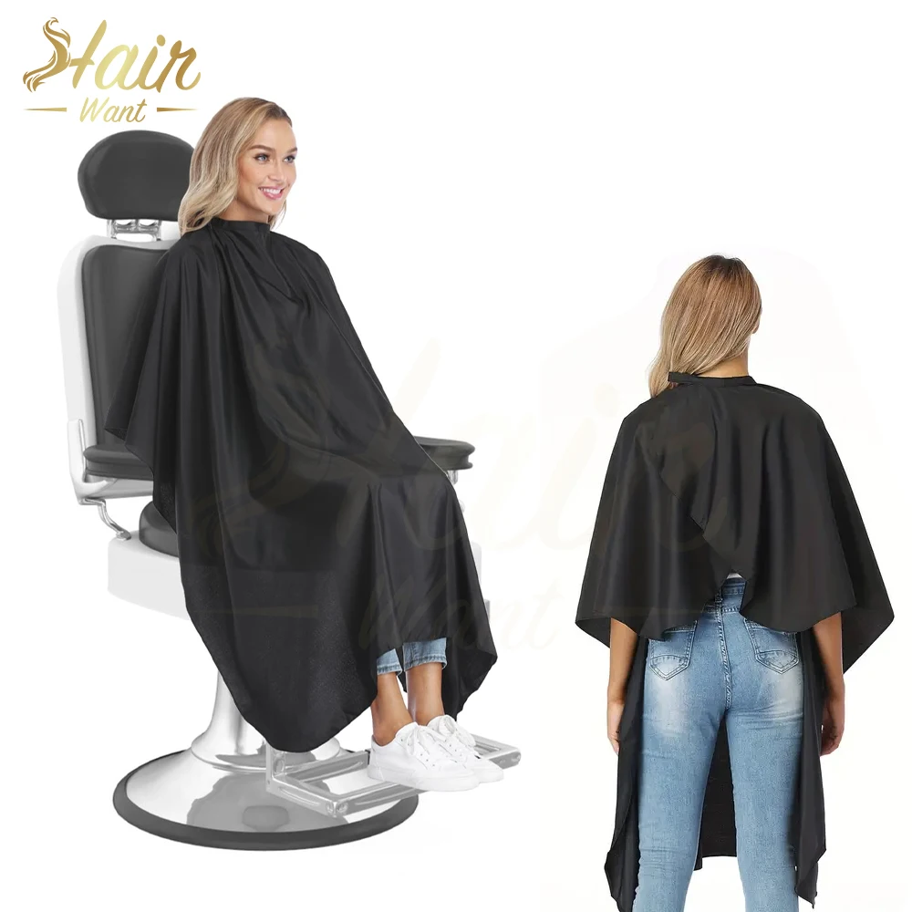 

Hair Want Black Waterproof Haircut Cloth Salon Cape Anti-Static Hairdresser Apron Hair Cutting Gown Hairdressing Coat