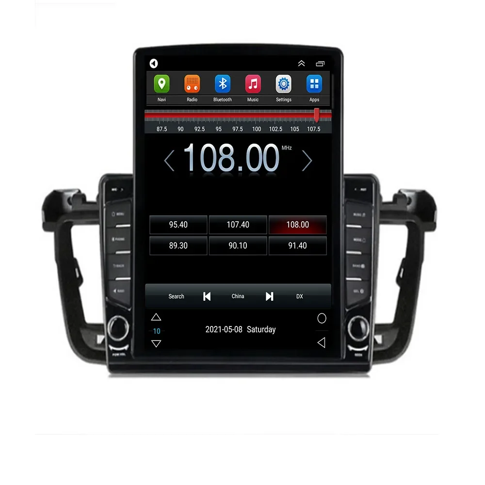 9.7 "العمودي نمط تسلا Carplay شاشة أندرويد بلوتوث راديو السيارة لتحديد المواقع والملاحة مشغل وسائط متعددة لبيجو 508 2011-2050