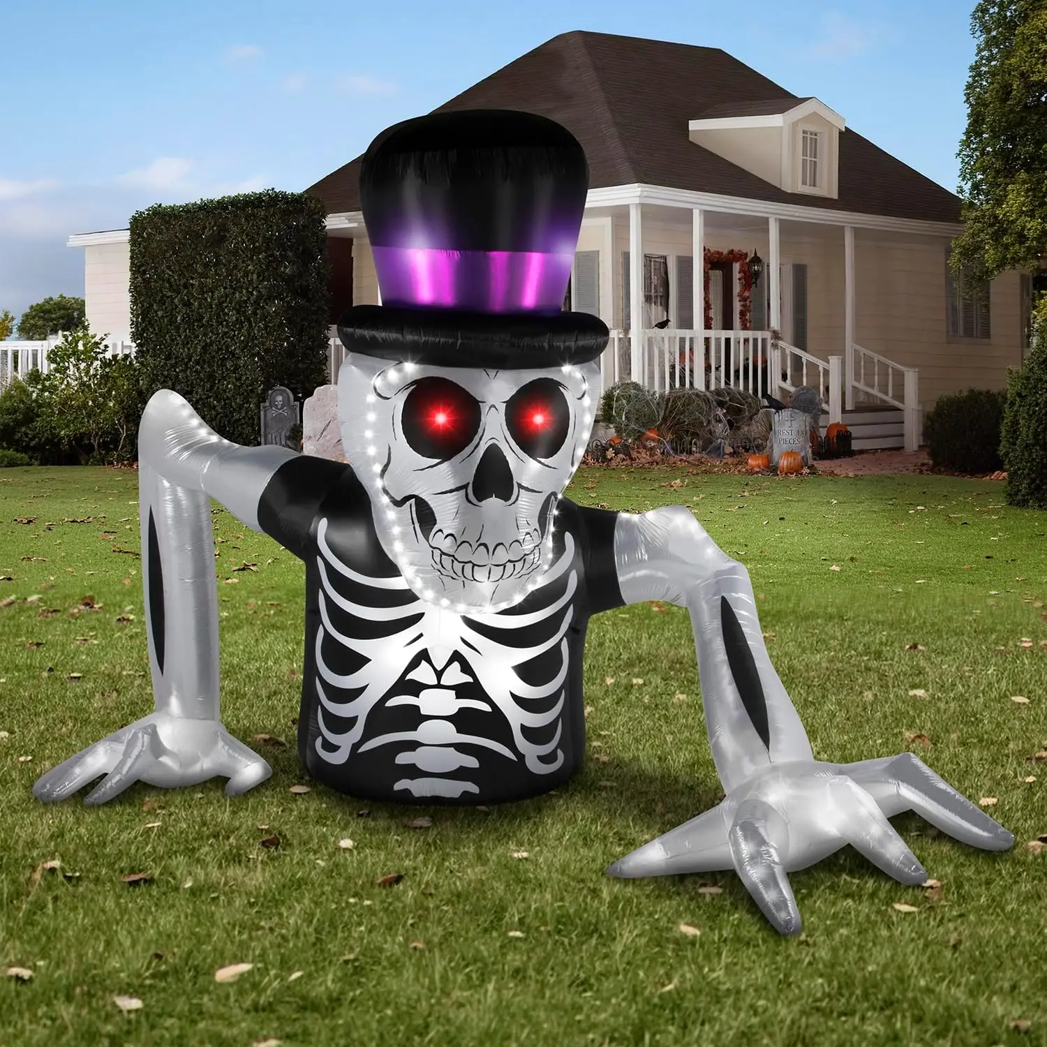 Gemmy 14 FT Colossal Skeleton Inflatable Halloween Decor Outdoor Blow up Decoration Original Design for Spooky Season