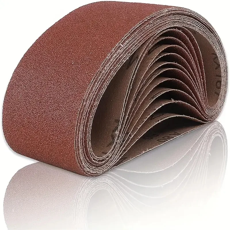 10PCS/Set 533*75mm Sanding Belts 60-240 Grits Wood Soft Metal Polishing Sandpaper Abrasive Bands For Belt Sander Abrasive Tool