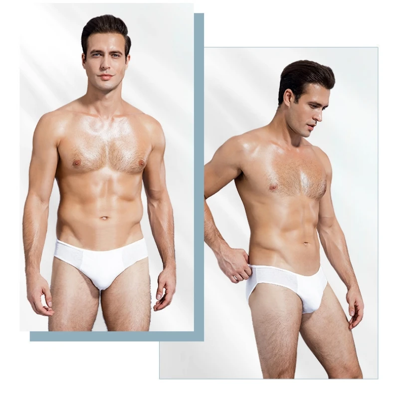 Disposable Cotton Underpants for Men Portable Knitted Briefs Travel Business Hotel Free Washing Lazy Man Underwear