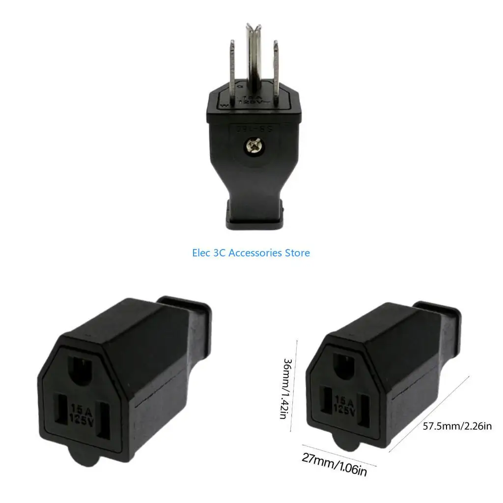 Y51A Safe And Reliable 15A 125V Detachable US Power Socket Plug For Equipment Use