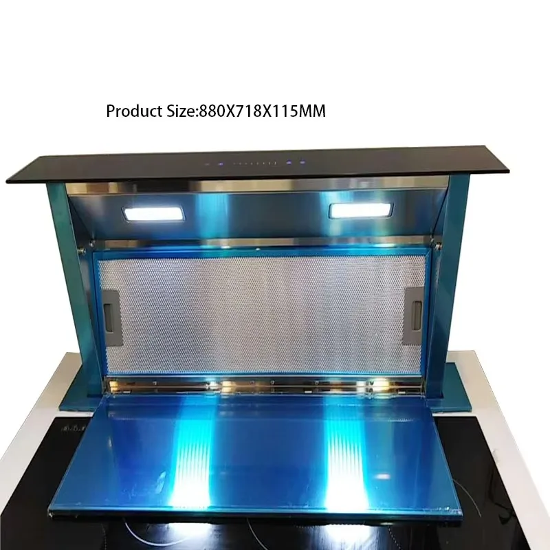 Commercial Kitchen Free Spare Parts, Onsite Installation 90 CM Down Draft Range Hood
