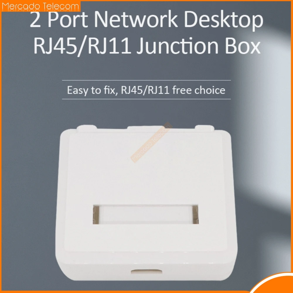 

2 Port Network Desktop RJ45 Wall Outlet RJ45 Surface Box for Keystone Jack Network Box Junction Box