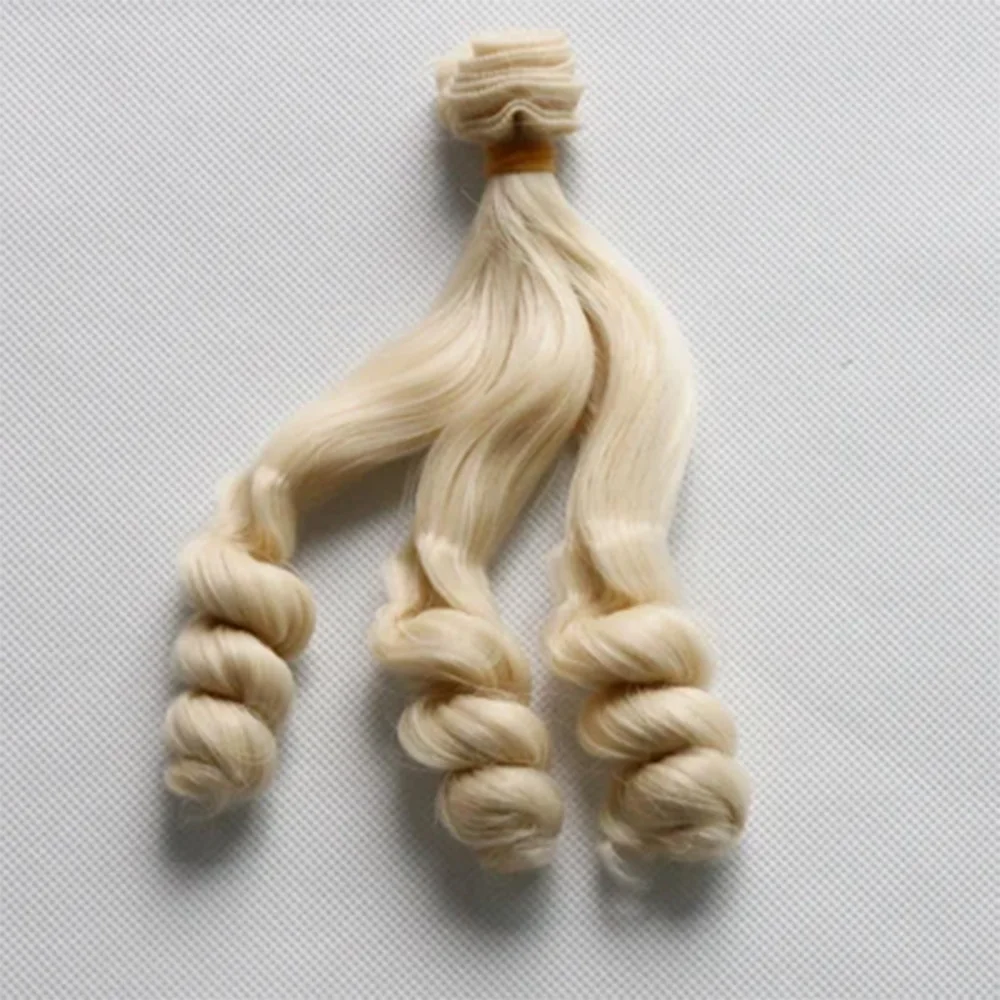 15 cm x 100 cm Curly doll wig fits 1/3 1/4 1/6 BJD DIY brown linen coffee black brown natural color high temperature hair for do