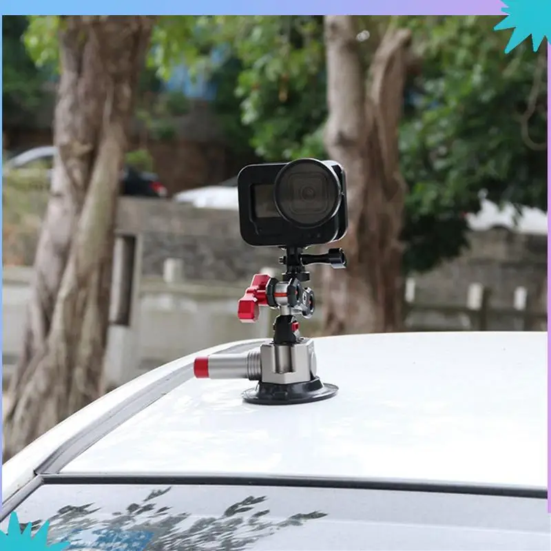ABZW 2Pcs 3 Inch Car Photography Suction Cup First-Person Perspective Car Mount Suitable For Gopro Accessories Titanium