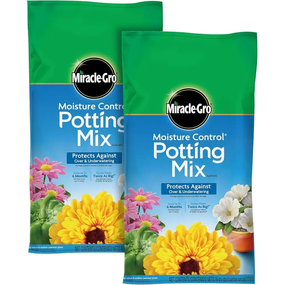 Moisture Control Potting Mix, 16 qt. (2-Pack) | Plant Soil or Container Plants, Protects from Over- and Under-Watering