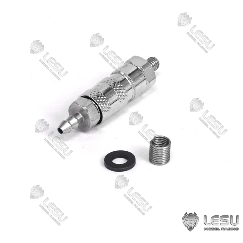 Piezas de repuesto Lesu, conector de tubo hidráulico de Metal para Diy Tamiyaya 1/14 Rc, camión volquete, excavadora, cargadora, Bulldozer, modelo Th16733