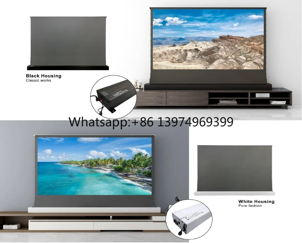 16:9 100 Inch Home Cinema ALR Projection Screen Electric Floor Rising Projector Screen Laser TV