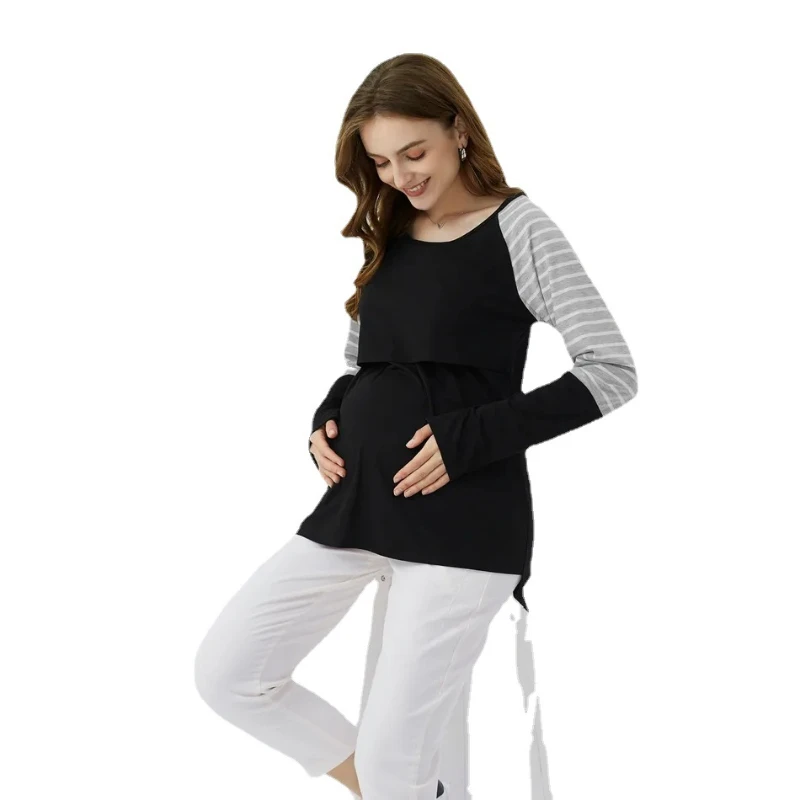 

Maternity Clothes Long Sleeve Casual T-shirt Breastfeeding Clothes For Pregnant Women