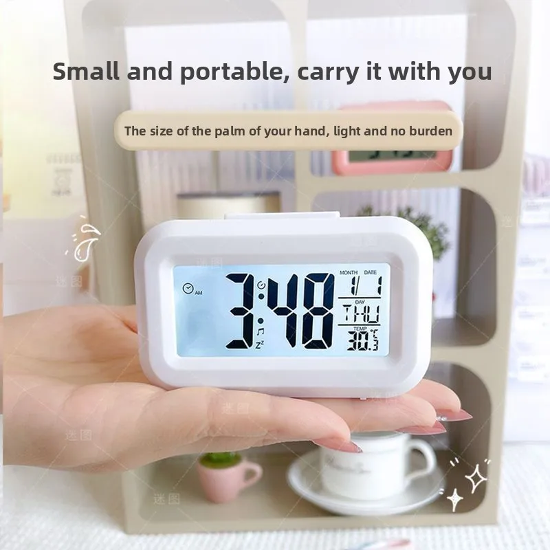 Electronic clock Digital clock Desktop desktop bedroom Smart alarm clock Sensitive display Backlight is always on