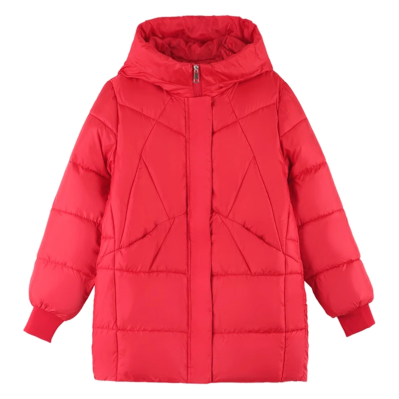 New Women\'S Fashion Casual Mid To Long Hooded Cotton Jacket Korean Version Autumn And Winter Thick Warm Versatile Coat Female