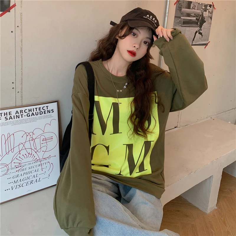 

Fashion Casual Vintage Oversize Letter Hoodies Women Sexy Tops Female Lady Nice Aesthetic Cool Girls Sweatshirt Dropshipping