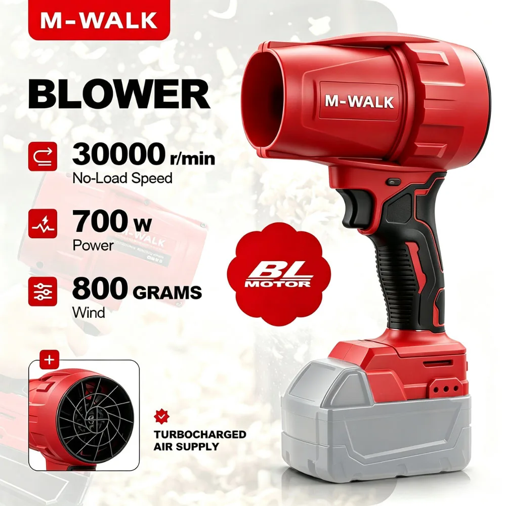 M-WALK Cordless Turbo Jet Fan 200M/S Cordless Electric Air Blower Violent Handheld Power Tool For 18V Battery