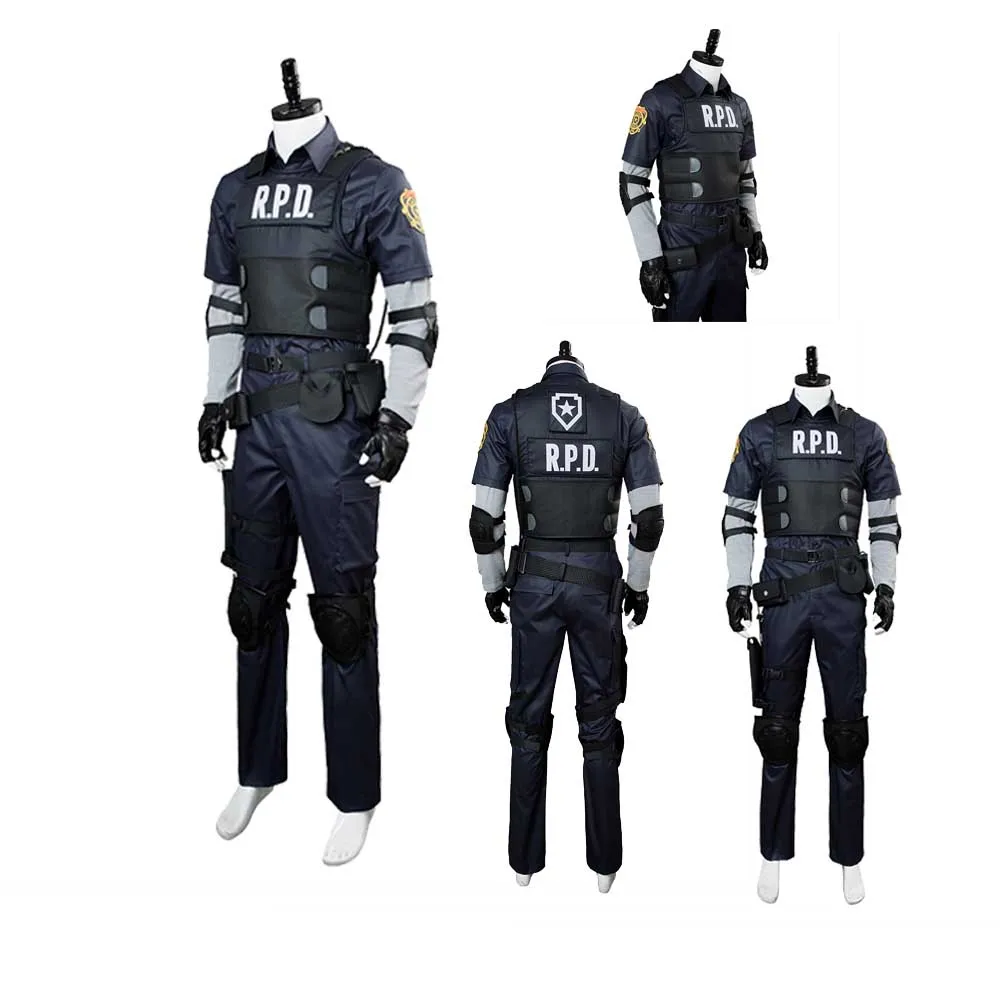 Leon S Kennedy Evil Cosplay Costume Adult Male Jacket Coat Tops Pants Man Fantasia Outfits Halloween Party Suit