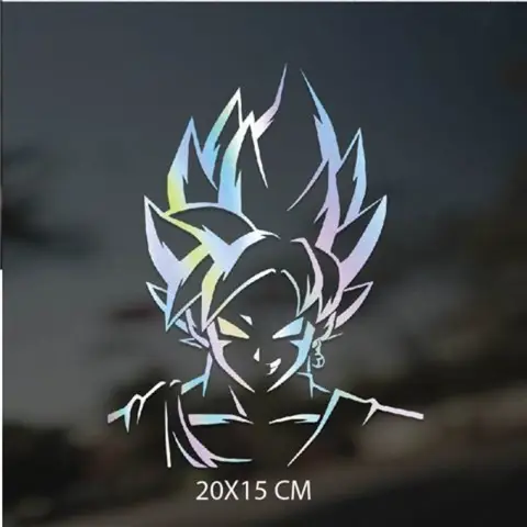Anime Dragon Ball Z/GT/Super Bilklistermärke GokuVegeta Super Saiyan Blixtreflekterande Holografisk Vattentät Klistermärke Dragblomma 8 best sales Drakboll bilklistermärke - №5
