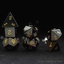 Black Obsidian Dice Polyhedral Gemstone Various Shapes Digital D20 DnD Dice for D&D TRPG Tabletop Games Board Games Dice