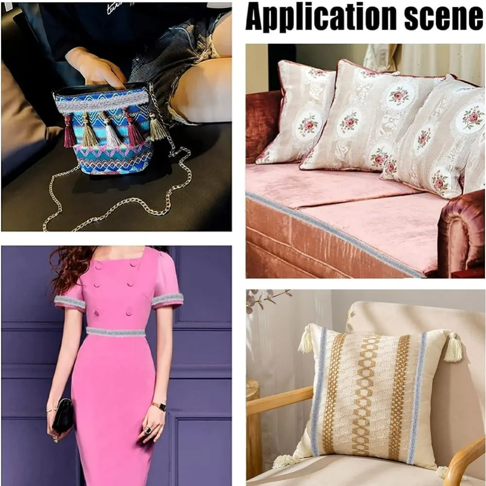 14.2Yds شريط معدني فضي جديلة حواف الأعرجاب 1/2 بوصة متموجة مزخرفة من البوليستر المسطح شريط جاكار منحنى حافة البندقية