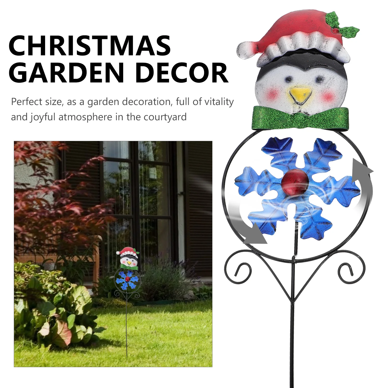 The Sign Christmas Ground Santa Decorations Outdoor Holiday Garden Stakes Iron Scene