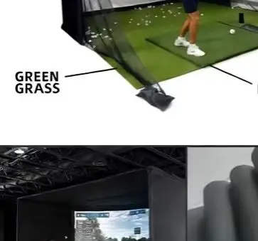 High Quality Commercial Grade Custom Any Size Frame Cage Ball Return Impact Screen Golf Simulator Enclosure