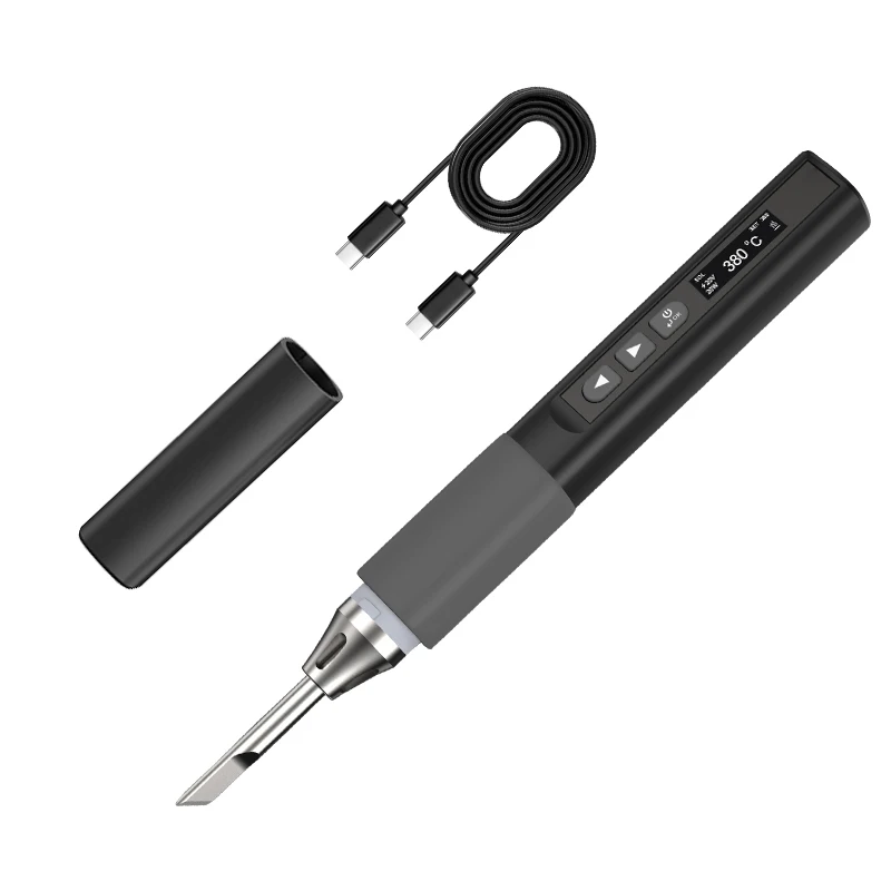 

Portable Screen Display Electric Iron 212-840℉ Fast Heating Multi-purpose Smart Soldering Iron Kit With Power Adapter