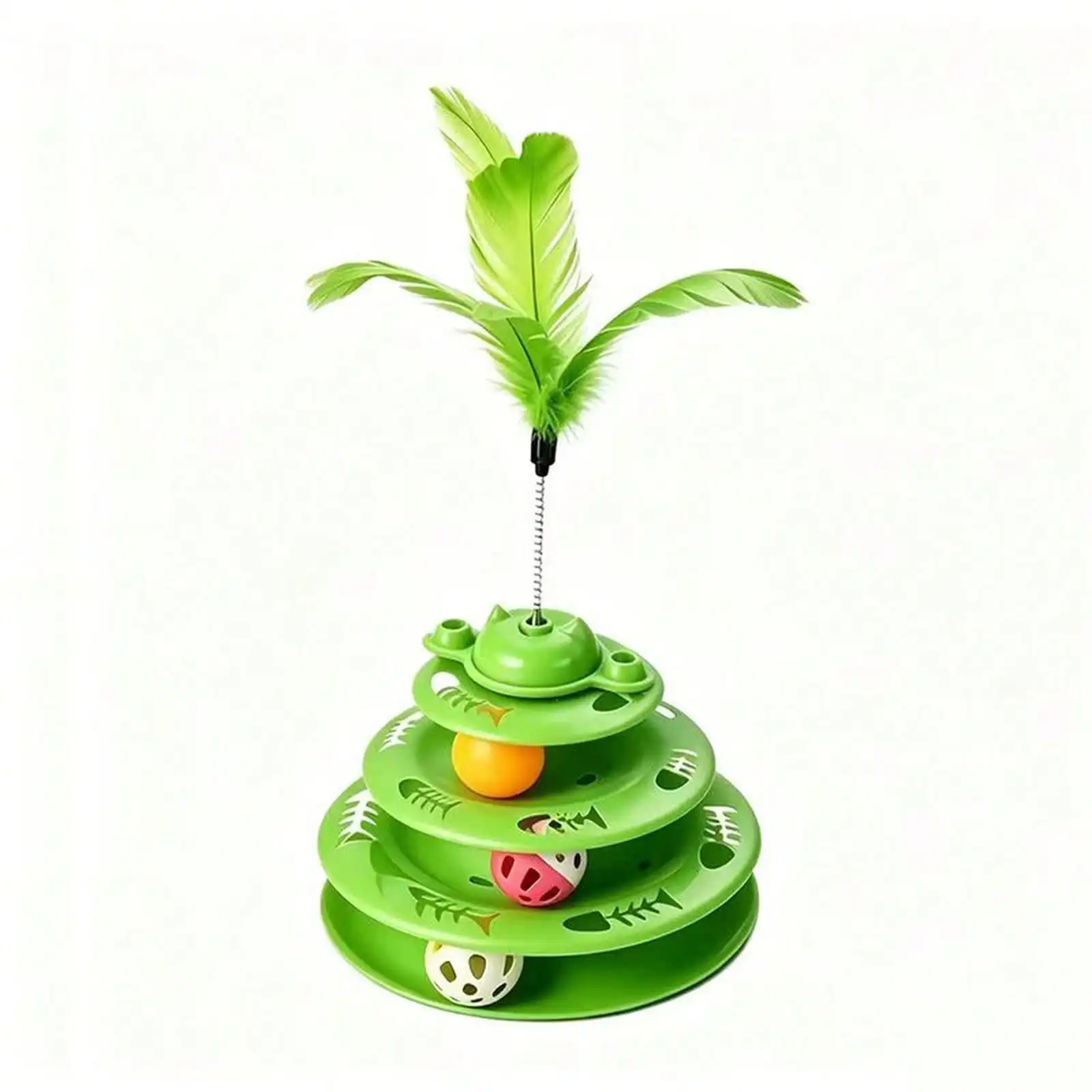 Cat Toy For Self-Entertainment And Boredom Relief, Interactive Ball For Kittens And Pets, Cat Turntable, Feather Teaser, Track Game Toy