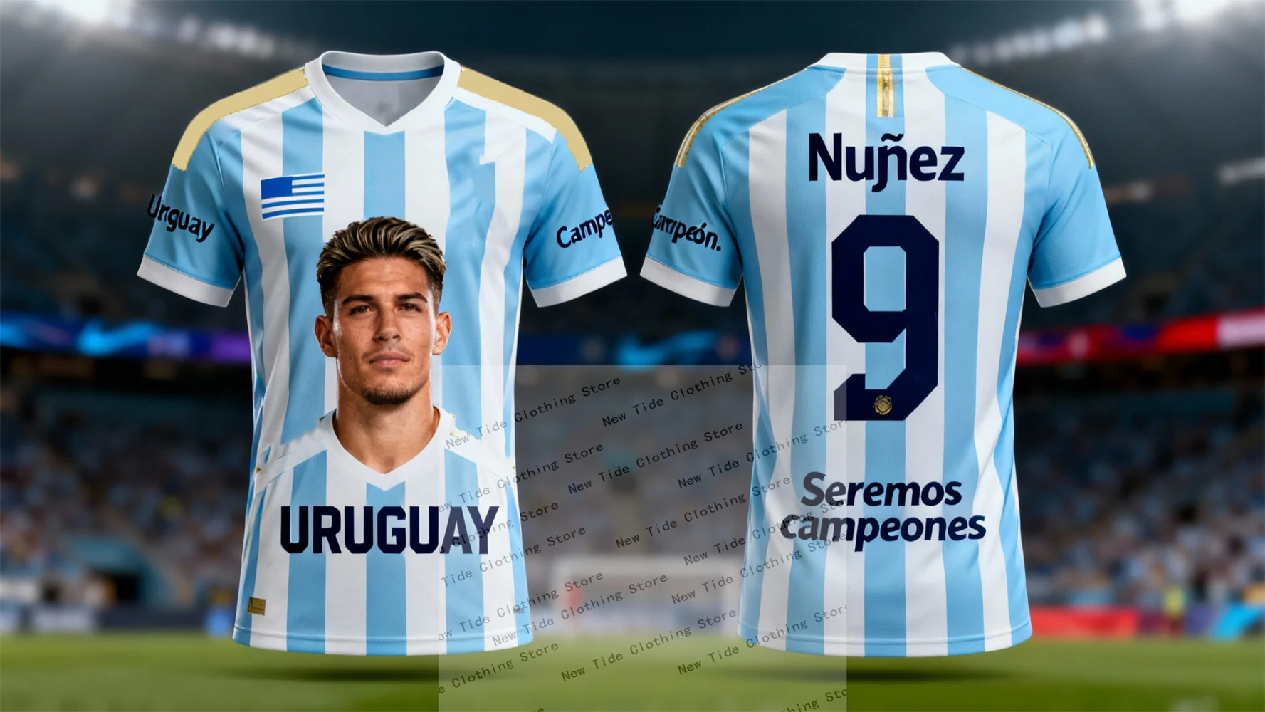 أوروغواي 2026 كرة القدم لكرة القدم جيرسي والقميص للرجال المشجعين - مجموعة معدات نمط المعجبين تظهر دعمك والفخر الآن #3