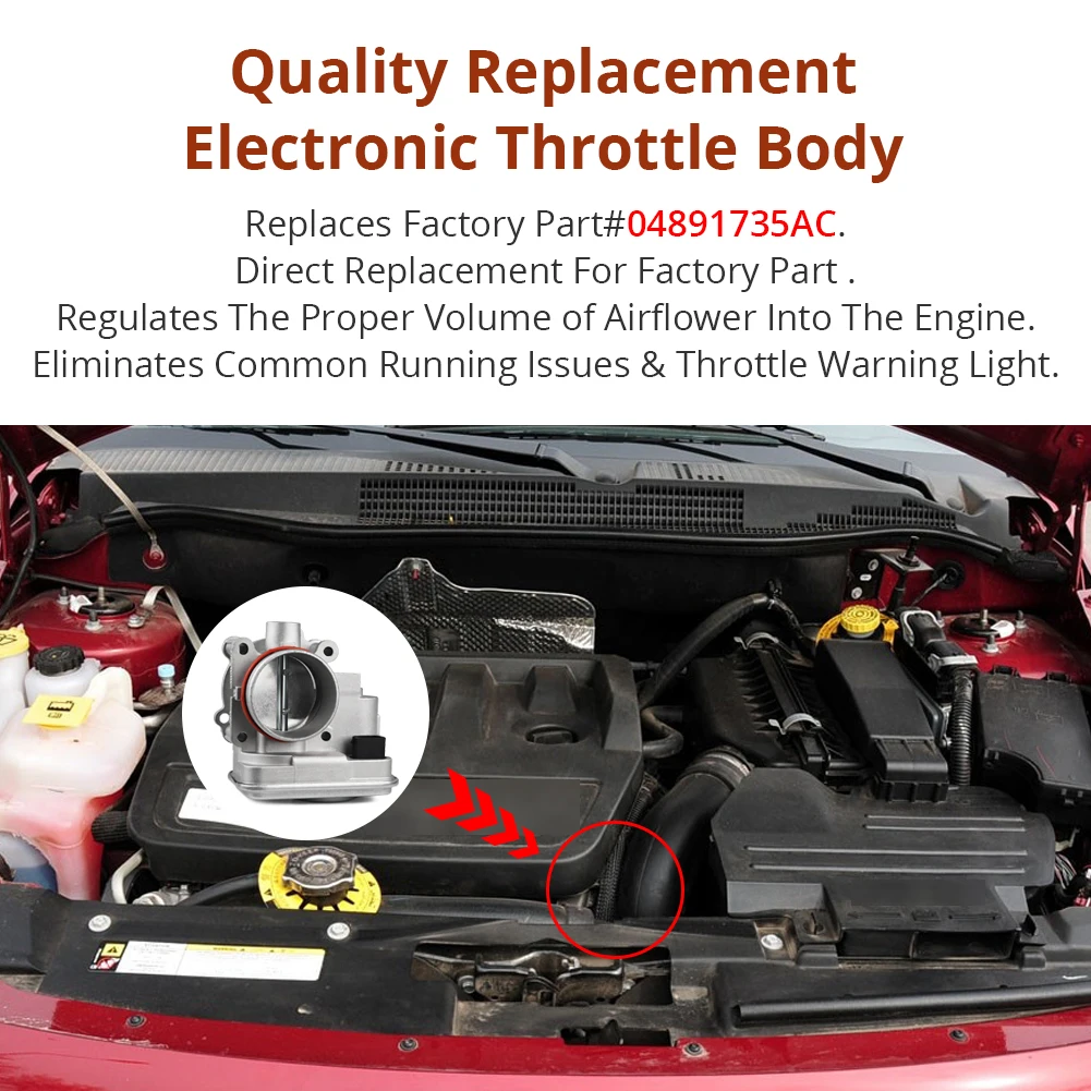 전자 스로틀 바디 크라이슬러 200 세브링 닷지 어벤저 캘리버 저니 지프 컴퍼스 패트리어트용, 04891735AC 4891735AC