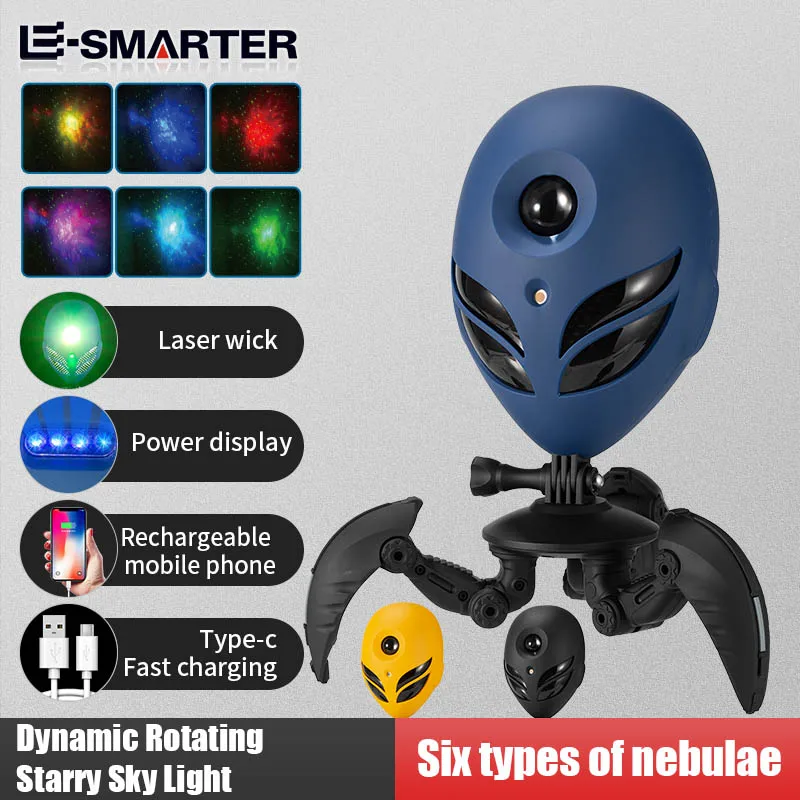 LED Star Projection Lamp Galaxy Nebula Projector Interactive Atmosphere Night Light Space Alien Bedroom Desktop Decor Child Gift