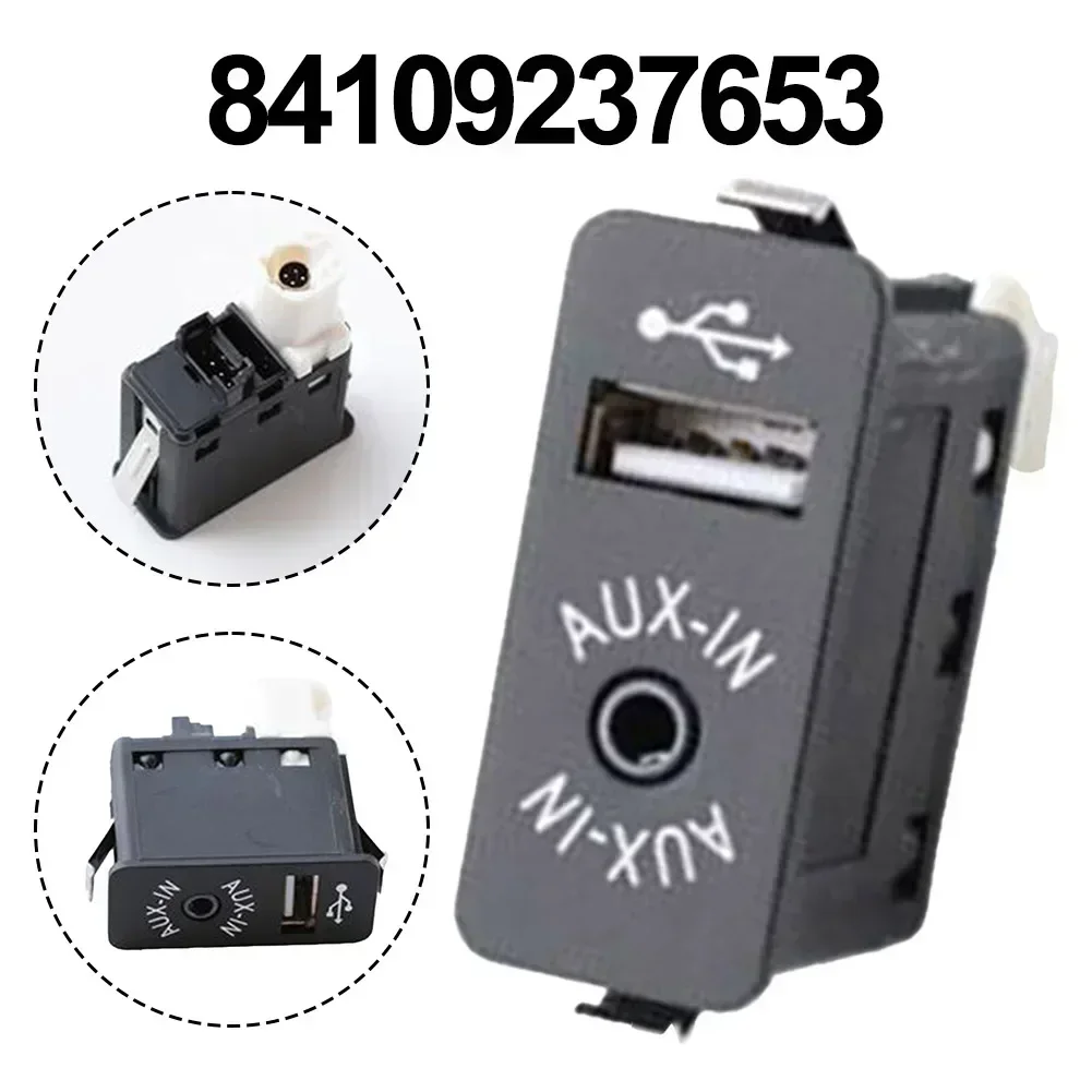 Toma de entrada USB AUX para coche 84109237653   Para BMW 1 3 5 Series para MINI E60 E61 E81 E87 E90 E91 R55 R57 USB AUX enchufe de puerto