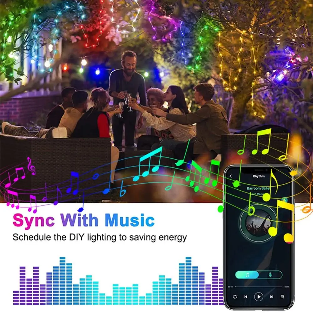 Imagem -02 - Usb Led String Light com Smart App Controller Faça Você Mesmo Christmas Tree Garland Rgb Addressable Fairy Lights Decoração de Festa ao ar Livre 20m